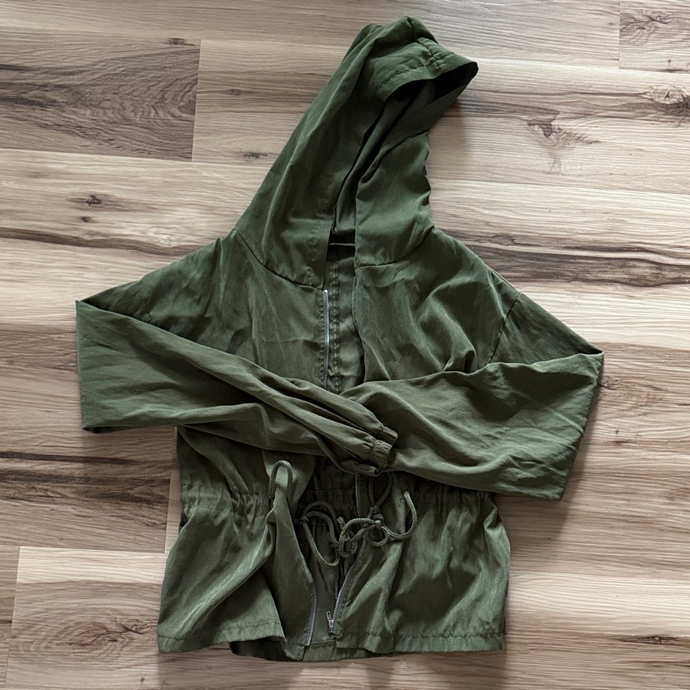 Olive Green Women's Hooded Jacket